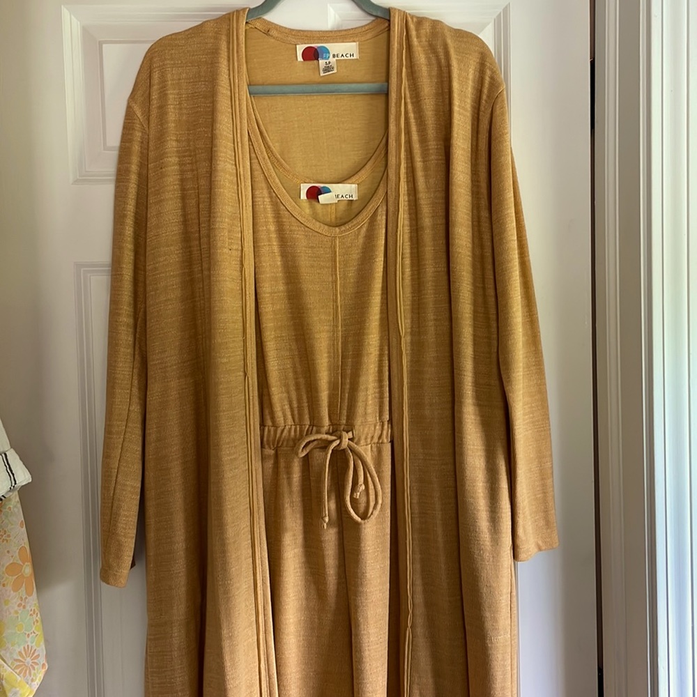 Free People Beach cardigan jumpsuit set